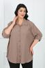 Women's Style Plus Size Shirt Stone Color Wrinkled Big Size Shirt
