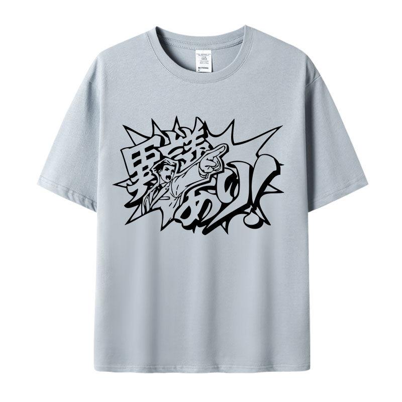Game Ace Attorney Series Print Tshirt Summer Tee Short Sleeve Tops for Unisex Women Couple Style Clothes T Shirt for Unisex Women