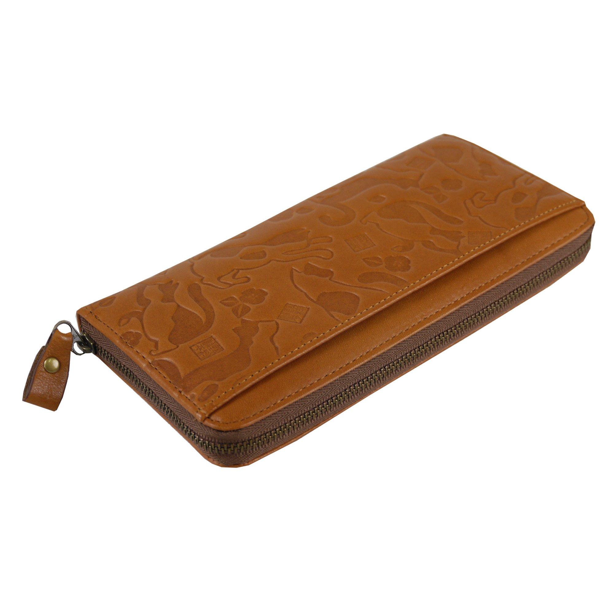 

[Nomura Shuhei] Round zipper long wallet cat 58202 ladies brown