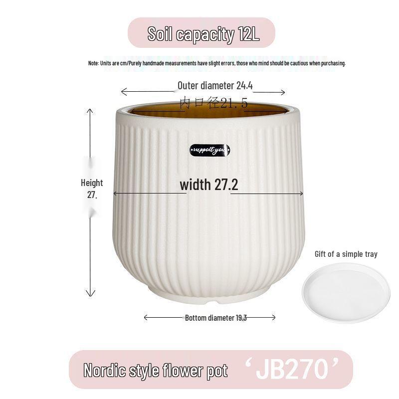 Nordischer Stil Großer Harz-Blumentopf, Hoher Zylinder für Paradiesvogel oder Areca-Palme, Verdickt und Langlebig