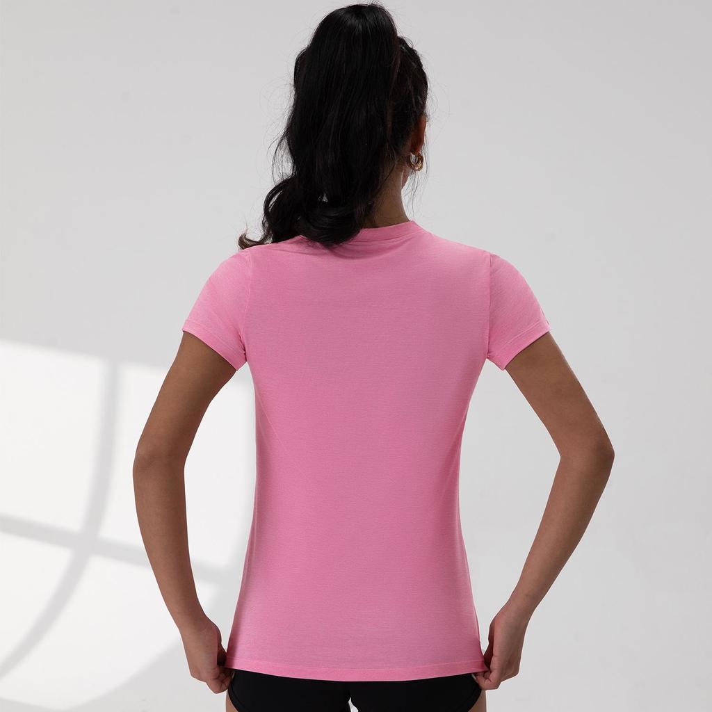 2025 Women's Sporty Casual V-Neck Short-Sleeve Solid Color Yoga Pullover Top