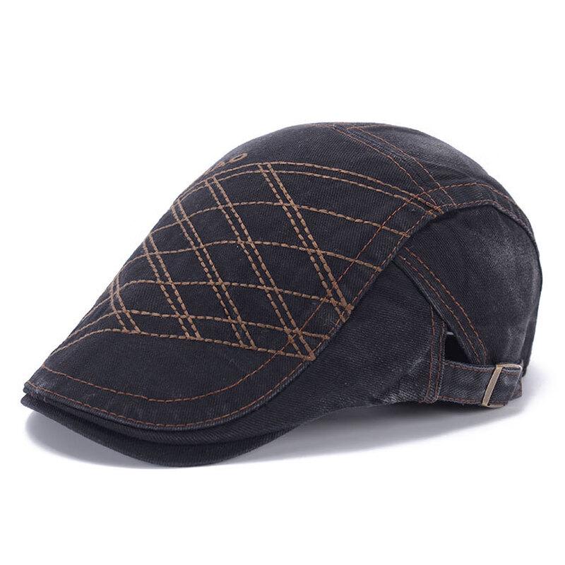 

ZHENYUEQI Men s Distressed Cotton Beret Cap