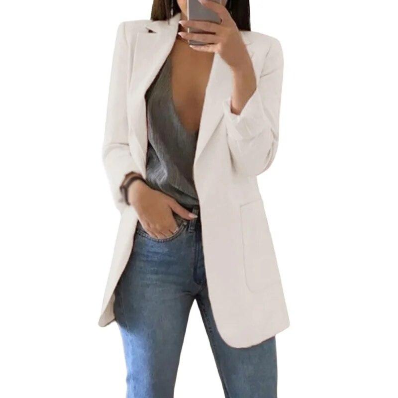 Femei Blazere Casual Cardigan Damă Slim Mic Jachetă de costum