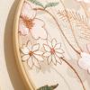 Bamboo Hoop Wall Art Handmade Floral Knit Decor  Minimalist Boho Home Decor for Bedroom/Living Room Wall Hanging Wall Art Gift