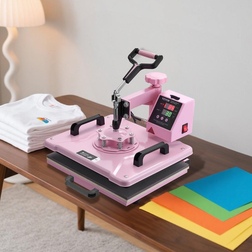 Heißpresse 12x15 in 5 in 1 mit 30oz Becherpresse T-Shirts Rosa