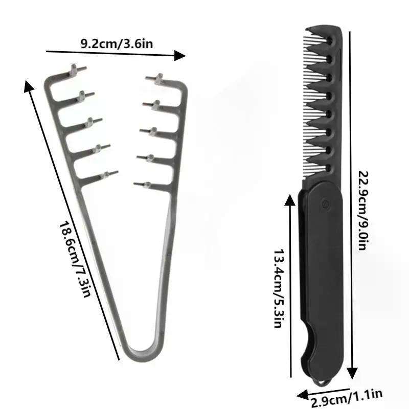 Objemový hřeben na vlasy s širokými zuby + Skládací hřeben Nástroje pro styling vlasů Nadýchaná textura Ideální pro všechny typy vlasů Nástroje pro styling vlasů