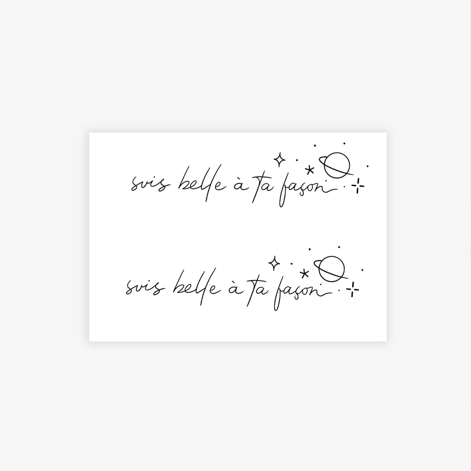 High-End Sense Personality Simple Inspirational Planet Star English Sentence Tattoo Sticker 10*7CM