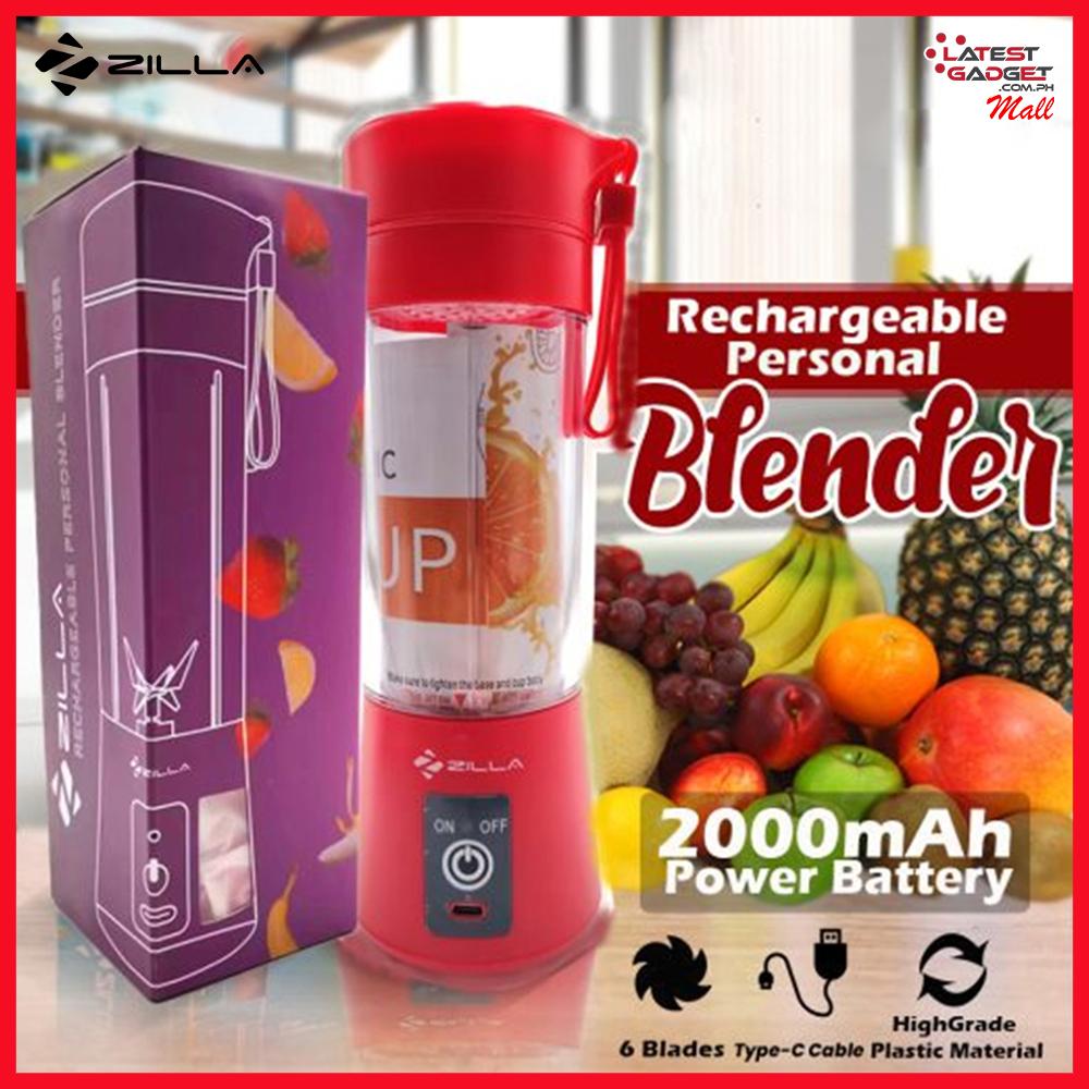 Zilla 380ml Mini USB Rechargeable 6 Blade Portable Blender - Red
