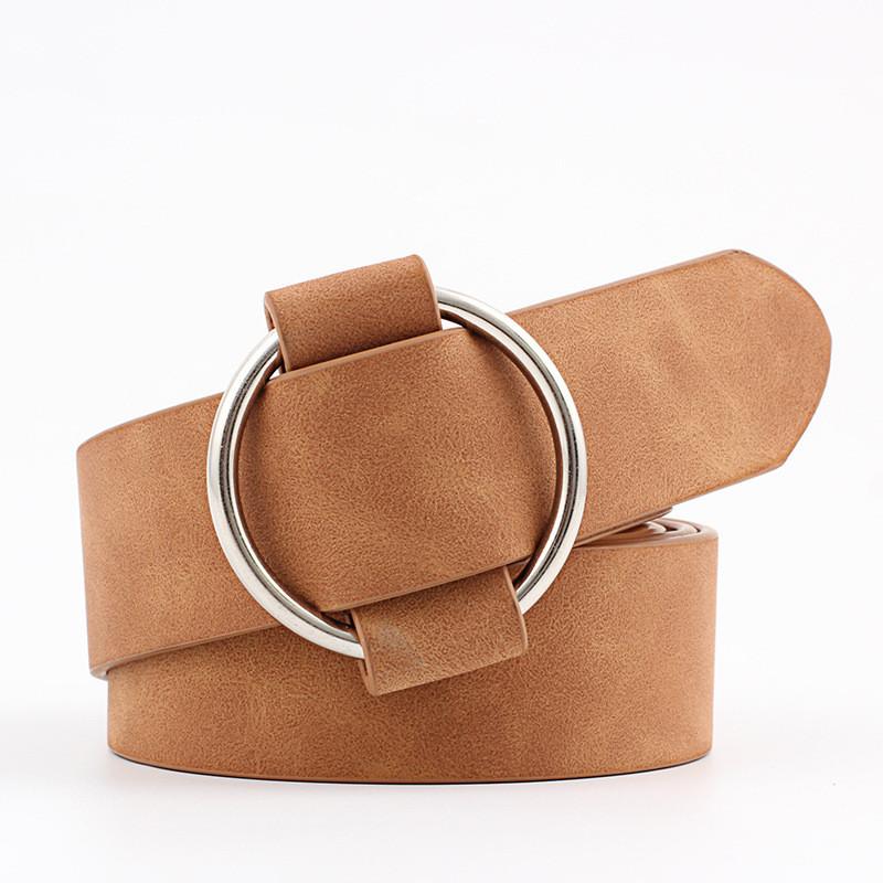 Fashionable Women's Wide Faux Leather Belt With Smooth Buckle For Everyday Wear