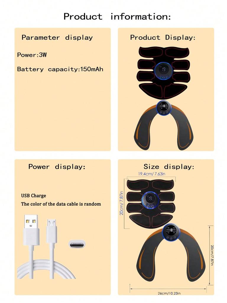 2026 4-in-1 Abs Stimulator, Muscle Toner, Portable Muscle Trainer, Intelligent Wireless Fitness Apparatus Men Woman Rechargeable