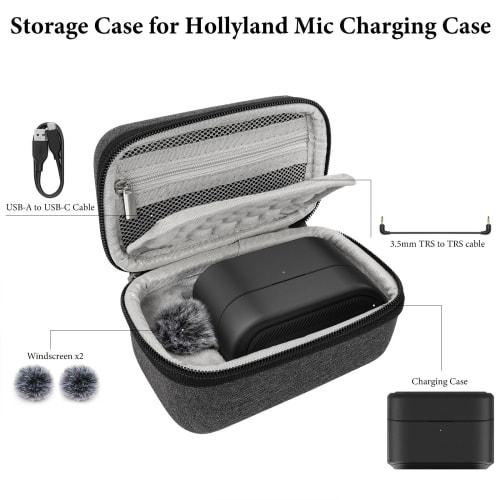 Geekria Creator's Microphone Case Compatible with Hollyland Lark M2S and Lark MAX 2, Hard Shell Microphone Carrying Case, Travel Protective Bag with C