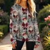 Women's Fashion Casual Christmas Print Pullover Long-Sleeve Hooded Sweatshirt