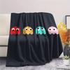 1PC Pac Man Print Flannel Blanket, High Quality Comfortable for All Seasons, Home Decor, Warmth and Comfort, Perfect for Christmas Gifts