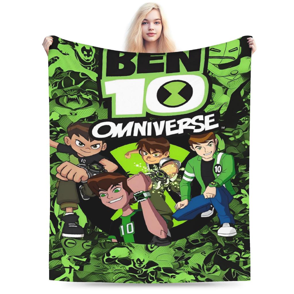 Ben 10 Omnitrix Pluszowy Koc Dziewczynki Chłopcy Flanelowy Koc Na Kanapę Łóżko Miękki Niestandardowa Jakość Narzuta Pomysł Na Prezent