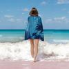 Navy Blue Starry Whale Shark Printed Beach Towel Polyester Soft Quick Dry Large Bath Towel Summer Swimming Pool Surfing Blanket