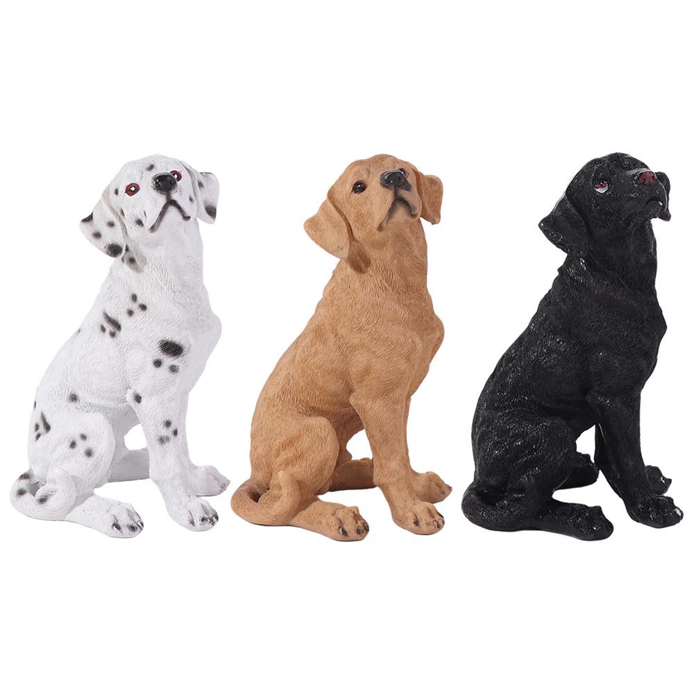 Animal Sculpture Cute Small Dog Statue Handmade Resin Crafts Golden Retriever Statue Decorative Mini Dog Figurine Yard Art