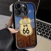 Handyhülle für iPhone 17 Air 16E 15 16 Pro Max America Route 66 Cover 14 Plus 13 12 Mini Weiche Silikonhülle Fundas