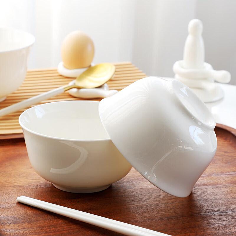 Qiwei Pure White Ceramic Dining Bowl