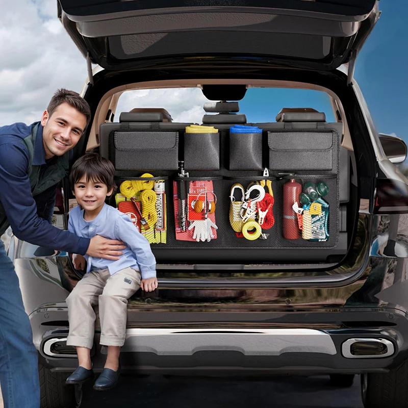 1PC Car Trunk Hanging Storage Bag Back Seat Universal Large Capacity Oxford Waterproof Multi-pocket Car Trunk Storage Bag Organizer