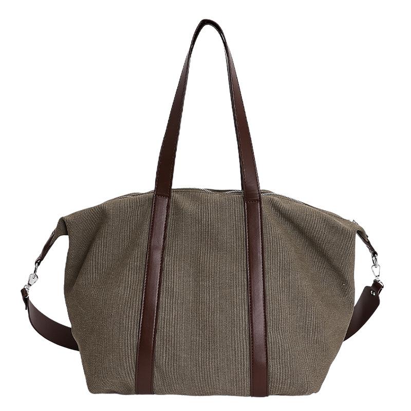 Canvas bag women's large capacity 2025 new autumn and winter casual messenger bag versatile single shoulder college student class tote bag