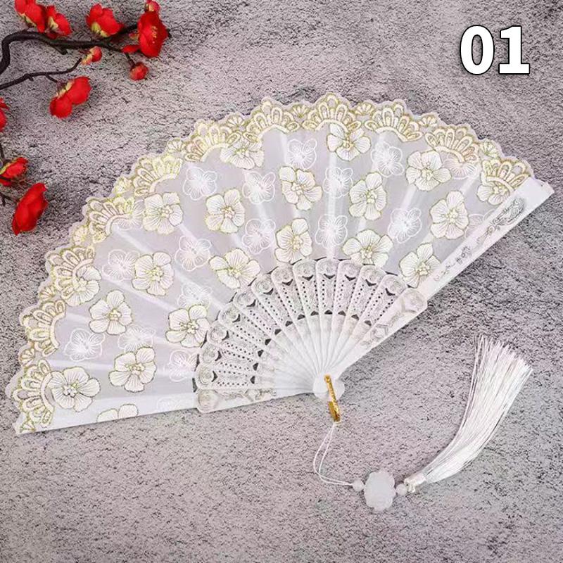 

Retro Print Folding Fan Portable Chinese Dance Female Fan For Classical Cheongsam Hanfu Photo Props Wedding Hand Fans Party Gift