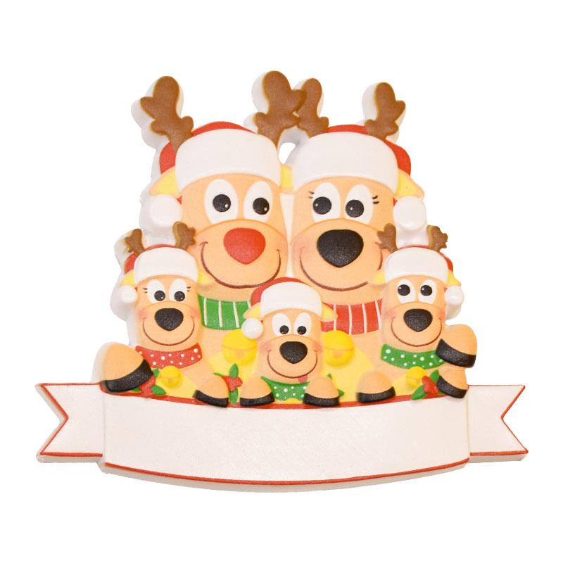 New Christmas Family Resin Pendant DIY Handwritten Name Notes Date Blessing Santa Claus Snowman Elk Pendant Ornaments Party Gift