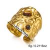 Irregular Lava Tiger's Eye Stone Stainless Steel Ring for Women Statement Gold Plated Rings Adjustable Party Jewelry Gift