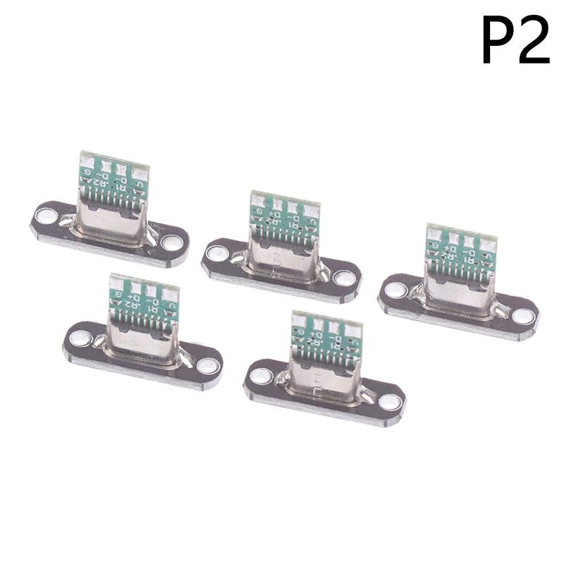 

5Pcs 3.1 Type-C 2Pin 4Pin Female Connector Jack Charging Port USB 3.1 Type C Socket With Screw Fixing Plate Type-C USB Jack