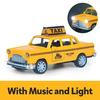 Retro Taxi Die-casting Alloy Car Toy, with Sound and Light, a Collectible Miniature Car Model