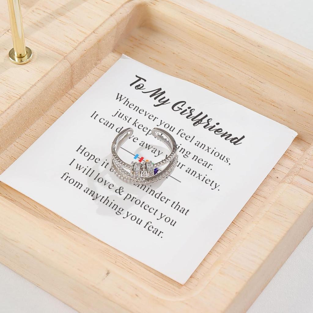 choice of all To My Daughter/Wife/Sister/Mom Fidget Ring Daughter Gifts from Mom Mother Daughter Ring Anxiety Breathe Spinner Ring for Women