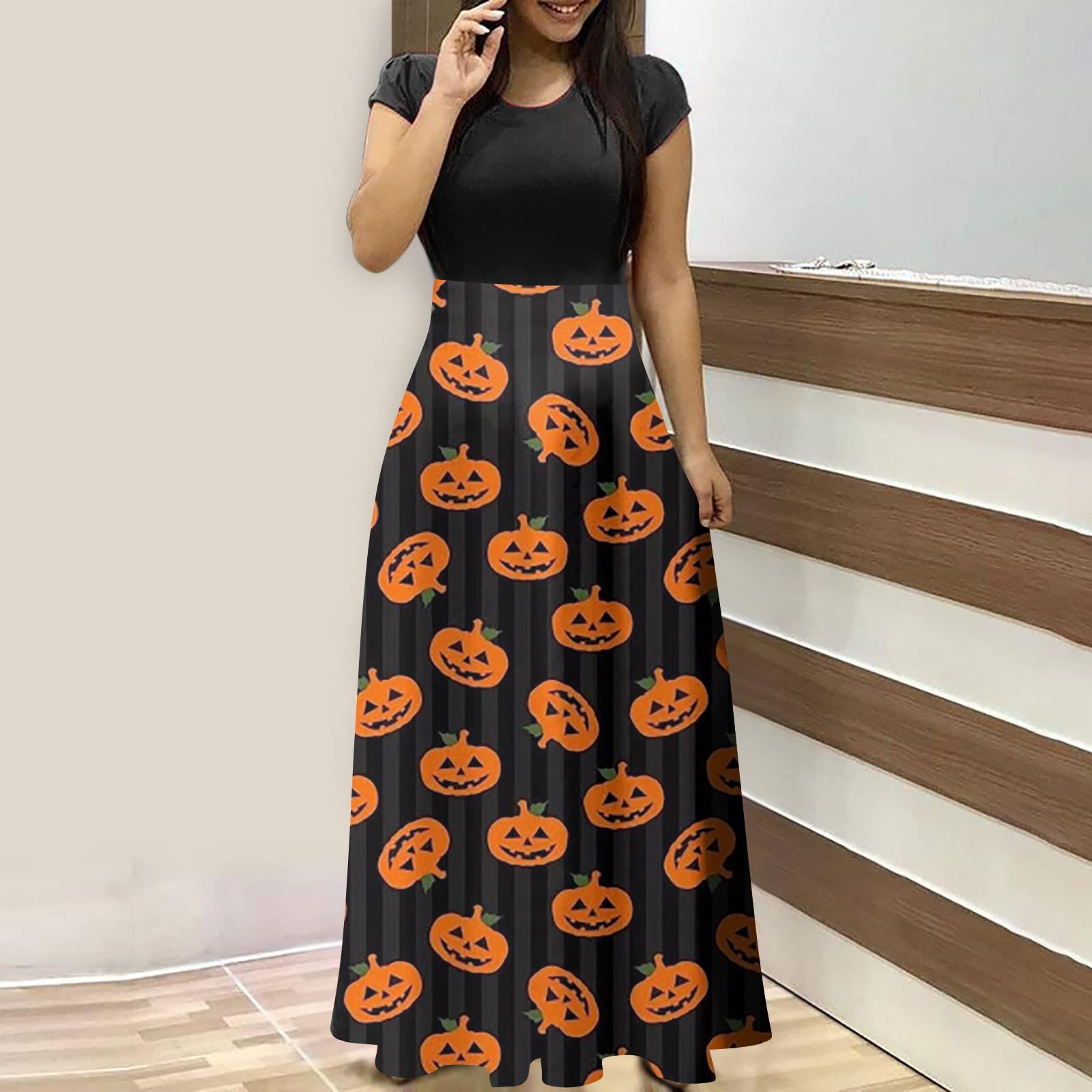 

Fashion Women s Print Casual Round Neck Short Sleeve Splicing Dress M