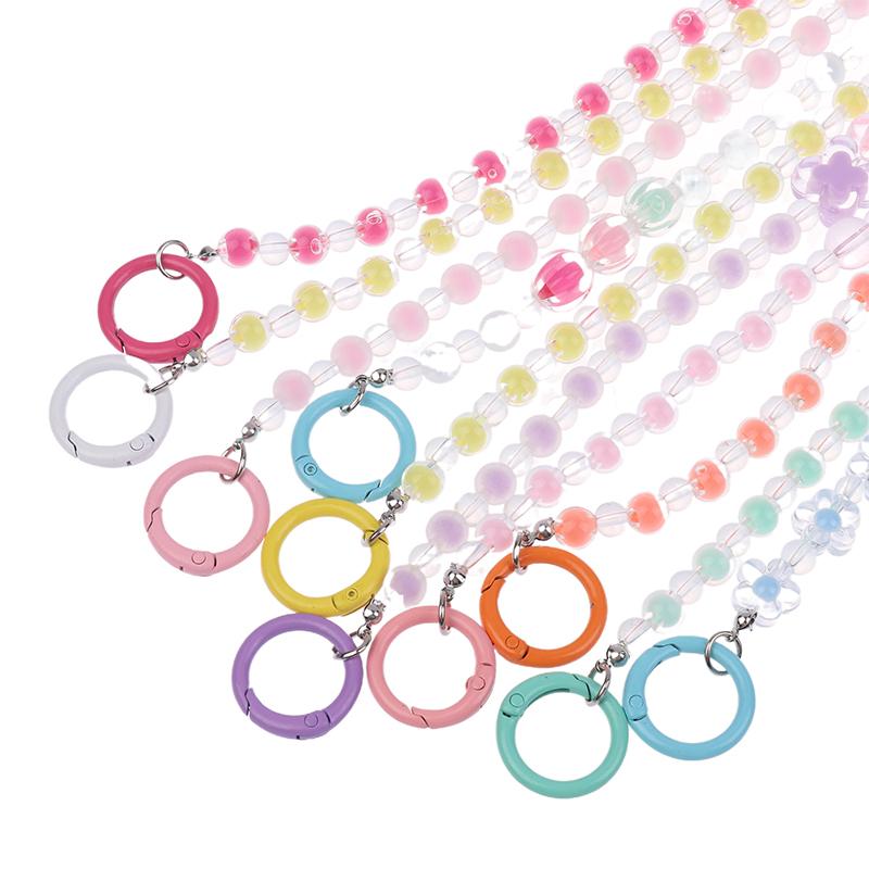 1.2M Crossbody Long Colorful  Beaded Mobile Phone Hanging Chain Mobile Phone Case Lanyard Travel Climbing Rope For Phone