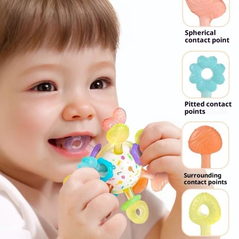 1Pcs Boy Girl Manhattan Teether Ball Silicone Hand Grab Ball Teether For Baby Early Education Puzzle Kids Toys
