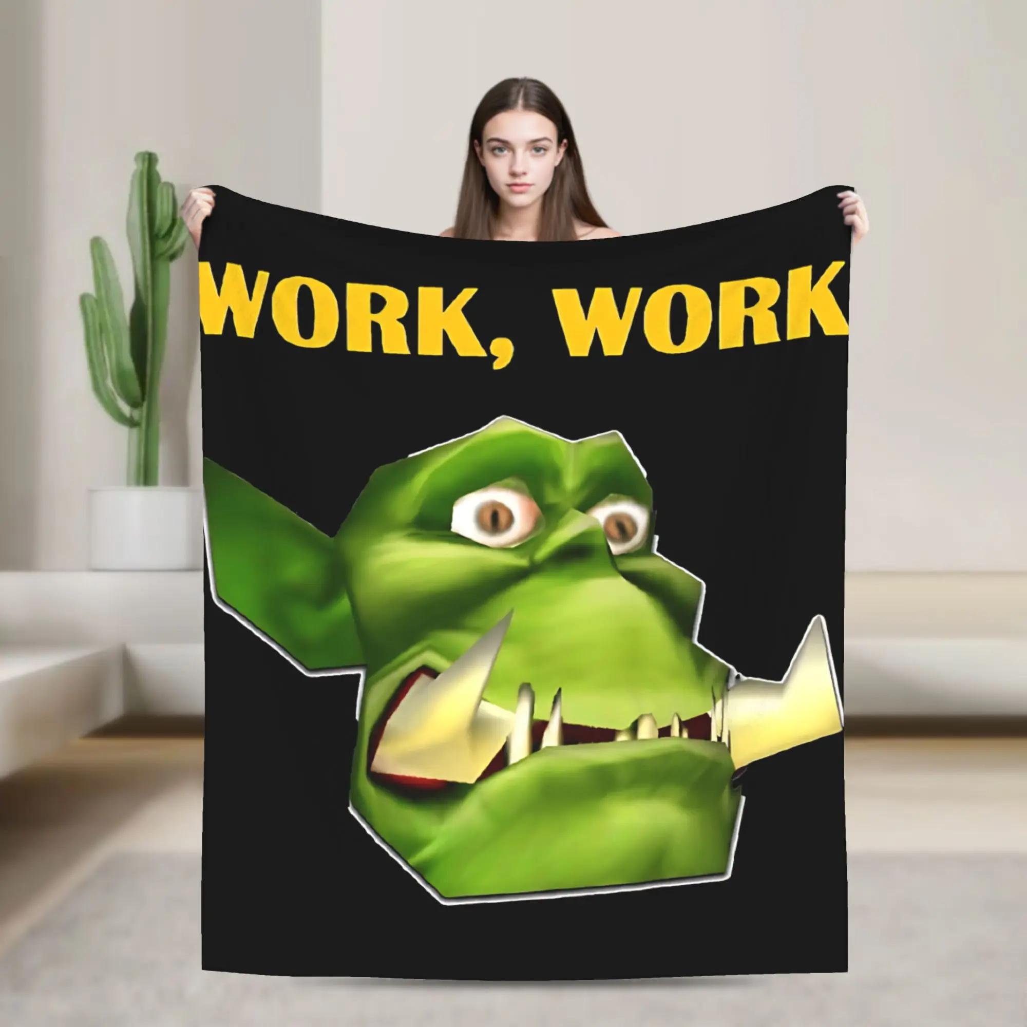 

Super Soft Office Peon Workaholic Plush Throw Blanket for Camping Bedroom Sofa Funny Flannel Bedspread Cover 40x50inch 101x127cm