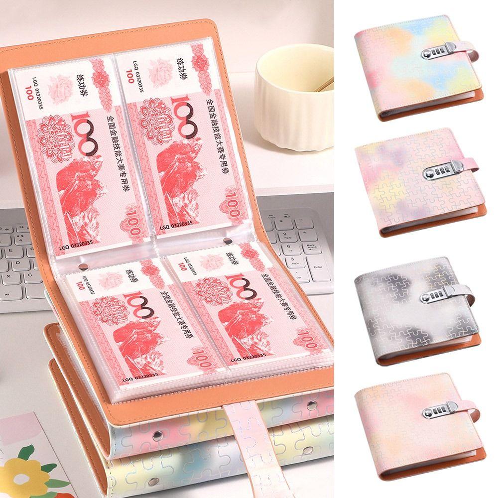 PU Money Collection Book With Password Lock Savings Binder Gifts Savings Challenges Book  Children
