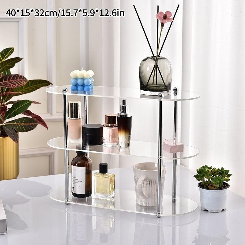 2/3 Tiers Acrylic Display Stand Desktop Cosmetics Perfume Display Display Rack Figurines Figures Cups Storage Holder INS Style