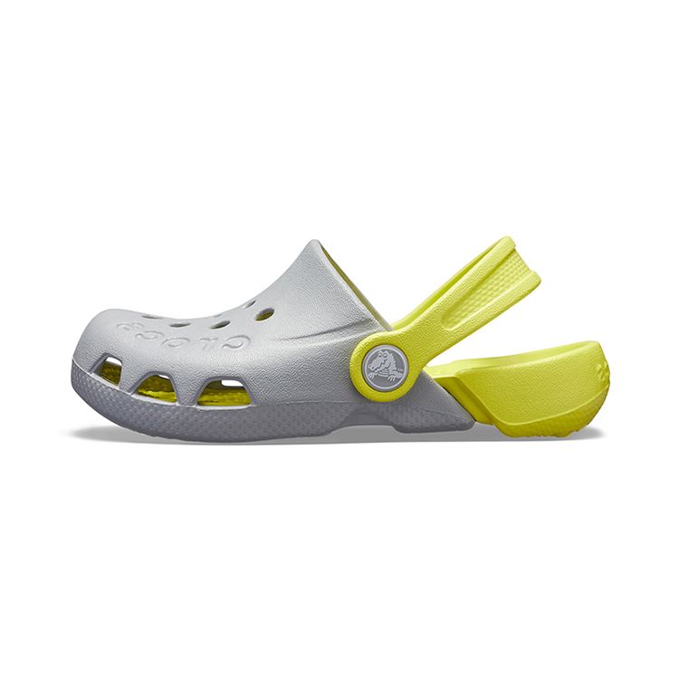 

Crocs Классические клоги Electra для улицы с закрытым носком, плоские клоги для детей, серо-зеленые, 10400-06T 25-26