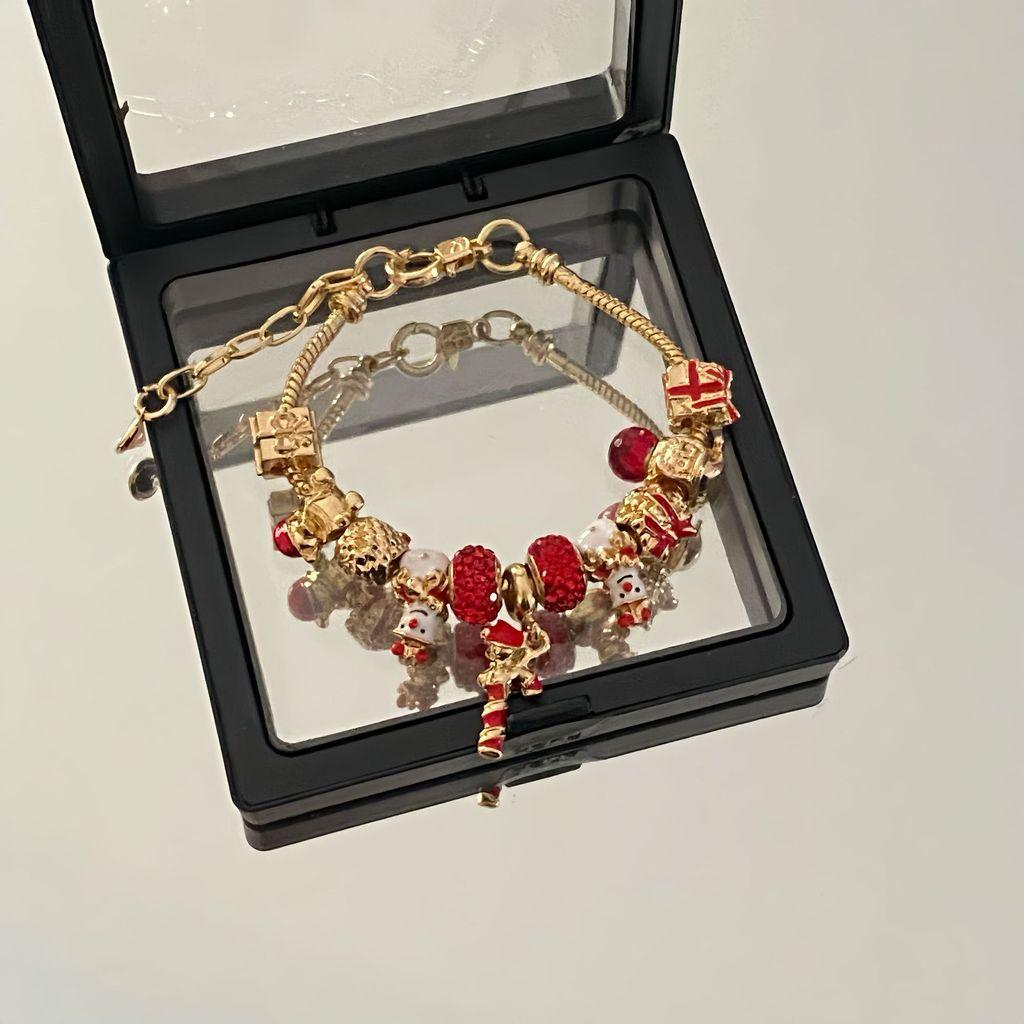 Christmas Beaded Bracelet For Women With Festive Charms Holiday Jewelry Gift