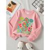 Kids Crewneck Sweatshirt, Colorful Floral Seahorse Creative Print,Daily Casual Top for Spring & Autumn