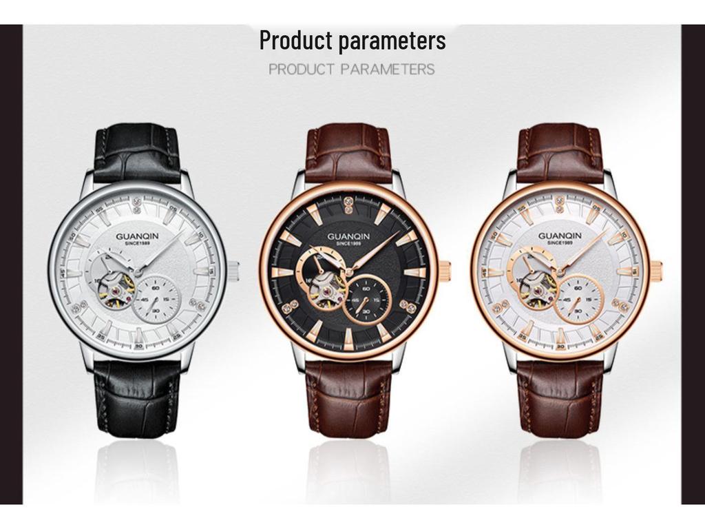 Ceas Mecanic Automatic pentru Bărbați din Piele Naturală, Luminos, Rezistent la Apă, de Modă Elvețiană