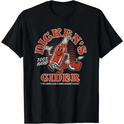 Funny Hard Cider Adult Humor Retro Vintage Mascot Joke T-Shirt