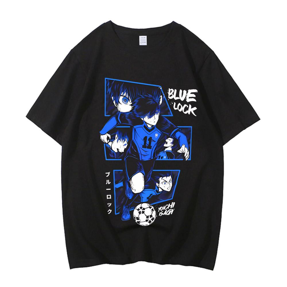 BLUE LOCK Yoichi Isagi Manga Shirt Retro Hip Hop Unisex T-Shirt Streetwear Graphic T Shirt Cotton High Quality Short Sleeve Tops