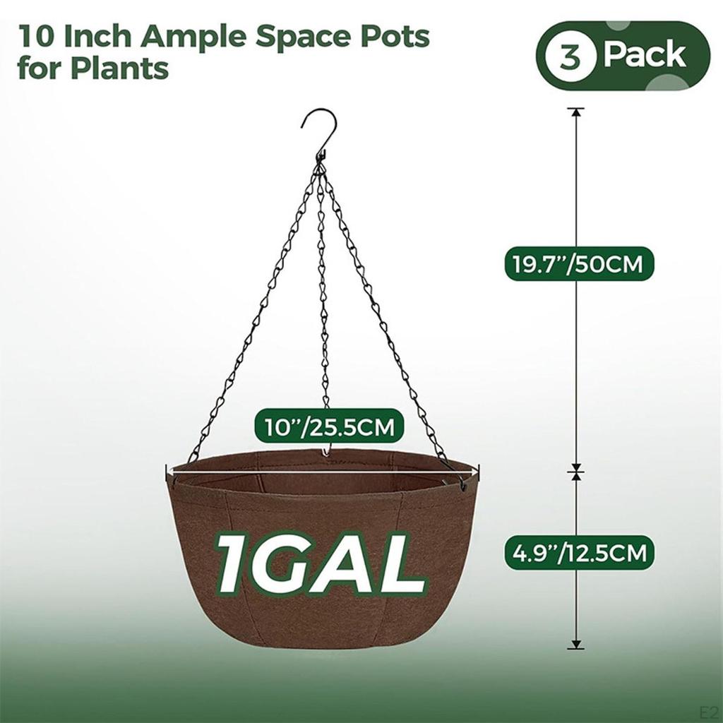 3 Hanging Baskets for Indoor And Outdoor Plant Display