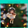 Acrylic Angel Violinist Car Pendant With Elegant Minimalist Design For Interior Decor