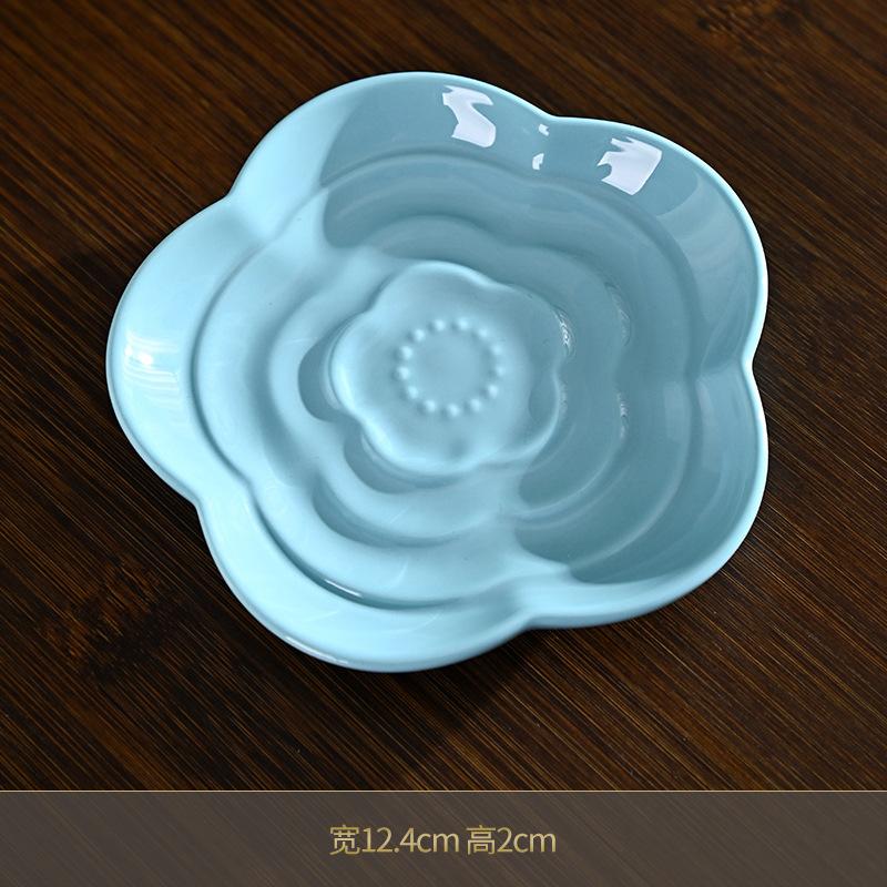 

Керамическая чайная тарелка в стиле дзен, чайная комната, свадьба, китайская тарелка для дим-сам, стол для помолвки, фруктовая тарелка, торт, изысканная десертная тарелка синий