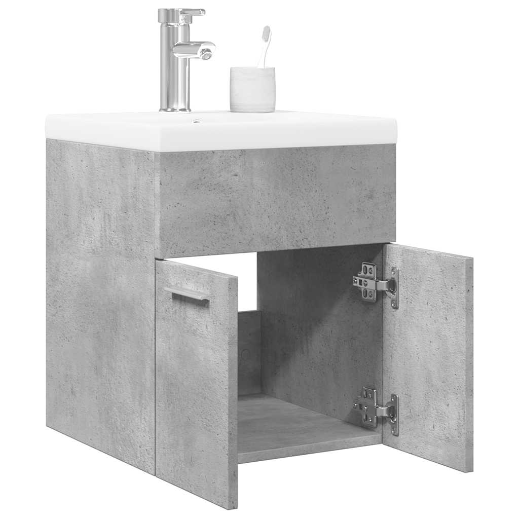 2 Piece Bathroom Furniture Set Concrete Grey Particleboard