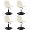 Dining Room Chairs 4 Pcs Swivel Cream Velvet