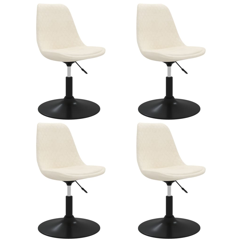 Dining Room Chairs 4 Pcs Swivel Cream Velvet