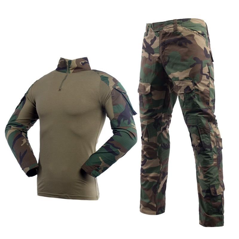 Taktischer Langarm Camouflage Trainingsanzug Outdoor Fitness Militärstil Workout Ausrüstung Atmungsaktiv Langlebig