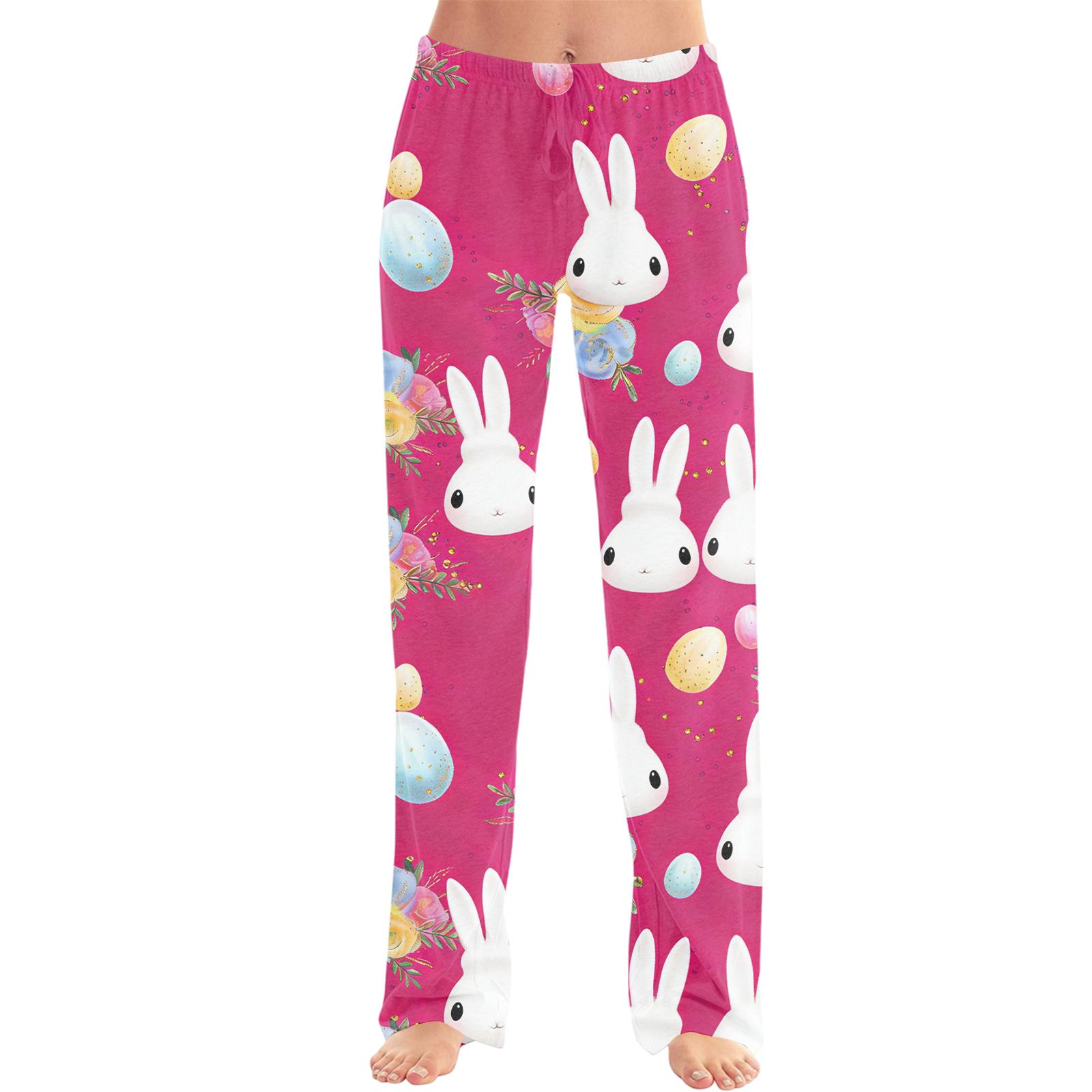 Men s Easter Fashion Printed Casual Straight Leg Pants M розовый